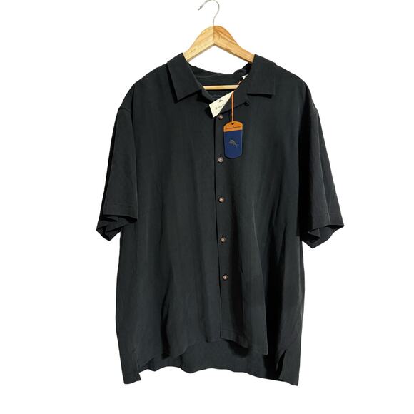Tommy Bahama I Say Merlot Black Silk Shirt XL NEW - Picture 2 of 5